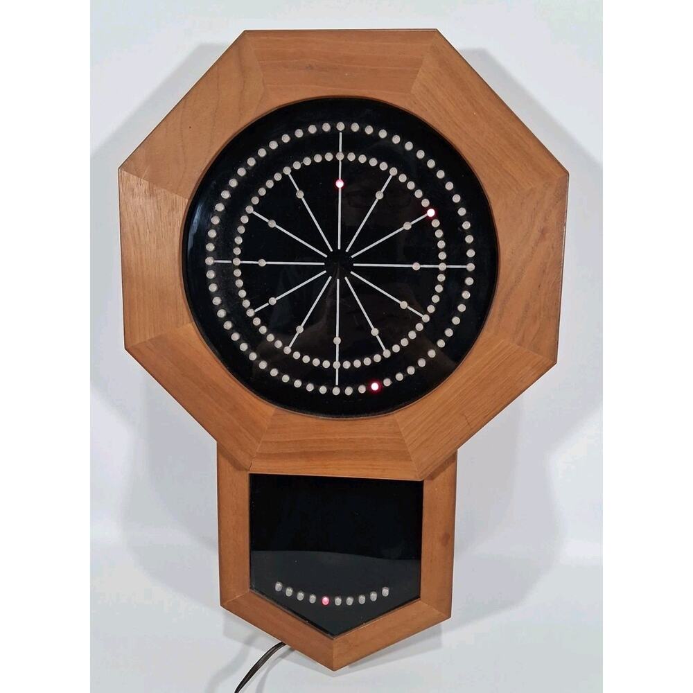 Vtg Delco Electronics engineer built digital wall clock cherry wood Kokomo IN